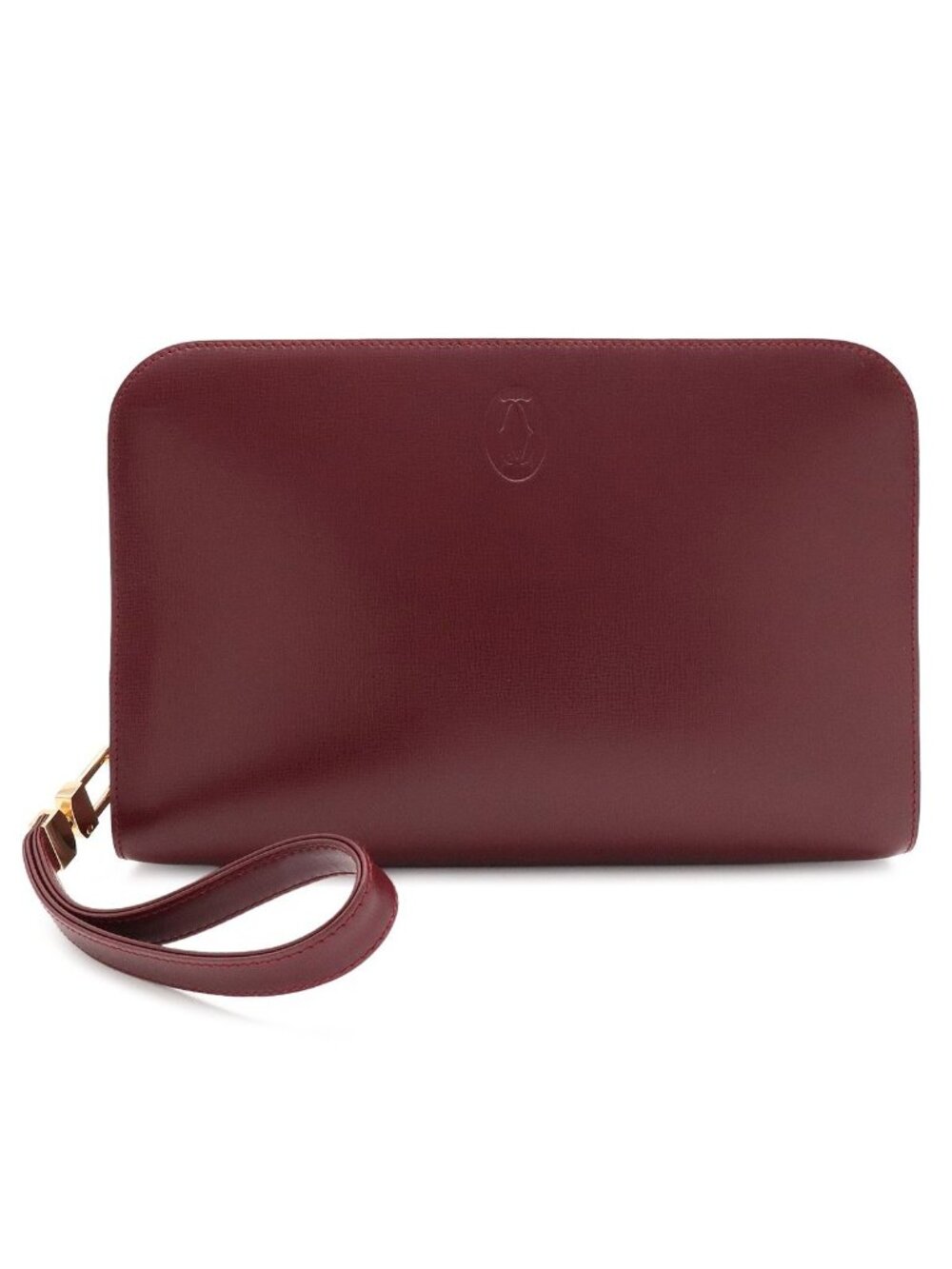 Cartier Must Line Clutch Leather Bordeaux Red Gold